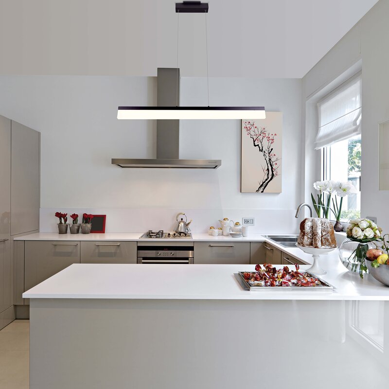 White Led Lighting Kitchen Island 