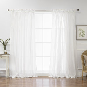 Poivru00e9e Solid Sheer Pinch Pleat Single Curtain Panel