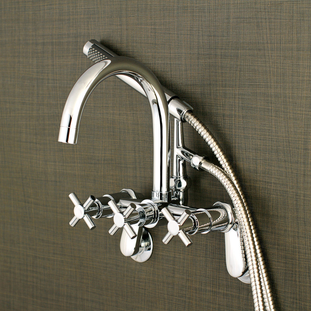 Concord Triple Wall Mounted Clawfoot Tub Faucet With Handshower Concord Triple Wall Mounted Clawfoot Tub Faucet With Handshower