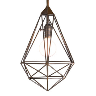 Cage Pendant Light Wayfair Eunice 1 Light Diamond Drop Cage Pendant