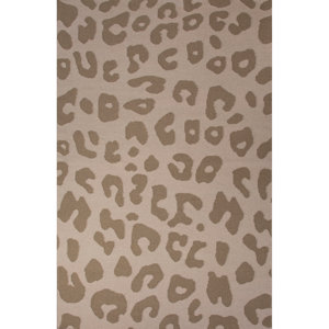 National Geographic Home Collection Wool Tan Leopard Flat Weave Area Rug