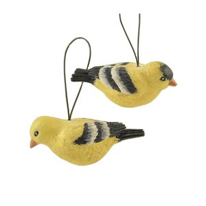 Gold Finches Hanging Figurine (Set of 2)