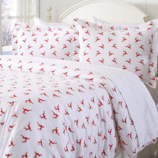 Extra Wide King Size Bedding Wayfair Elmer Extra Soft Printed Flannel Duvet Cover Set