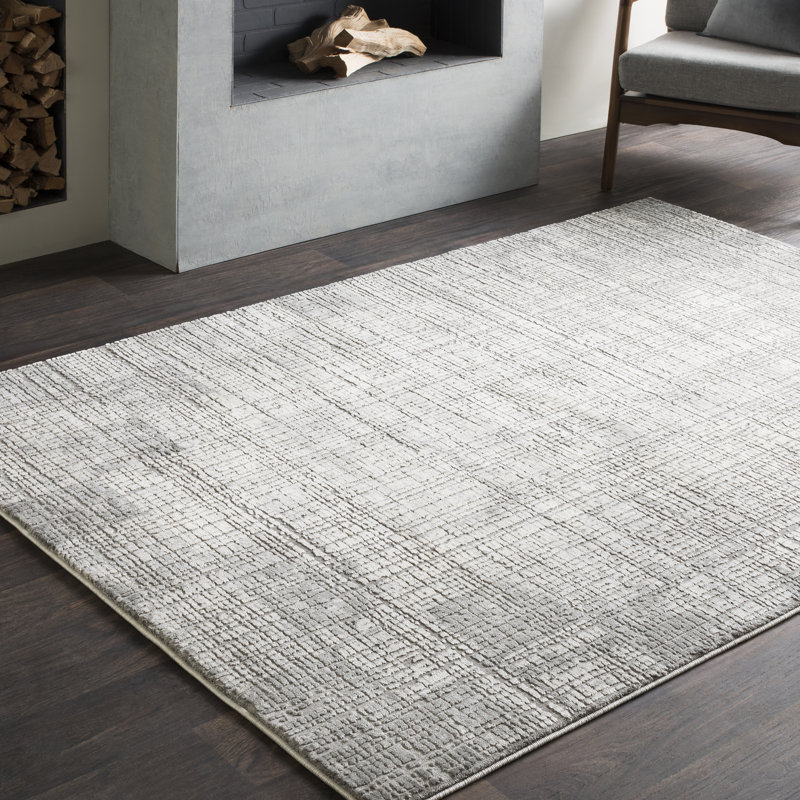 Williston Brooks Distressed Modern Abstract Gray/Cream Area Rug