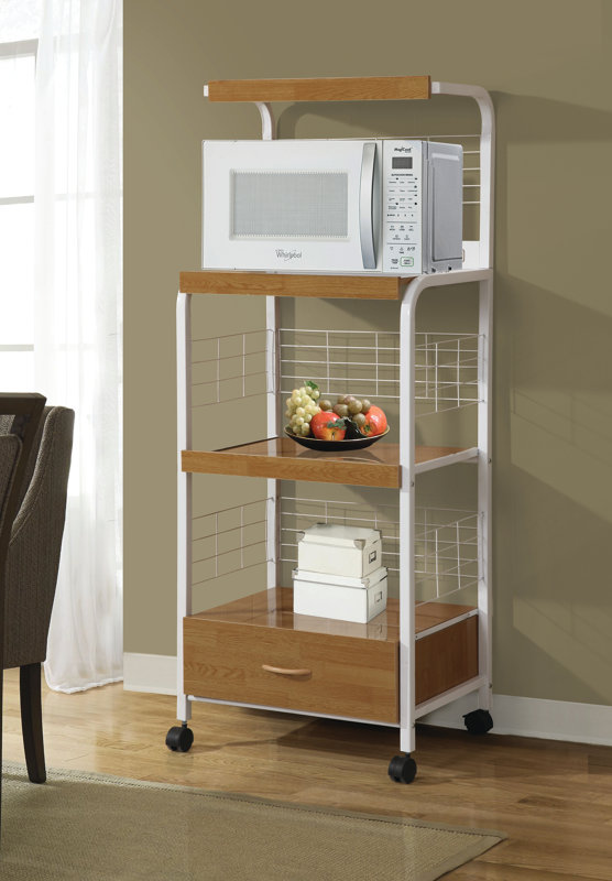 Hazelwood Home Microwave Cart with Wood Top & Reviews Wayfair