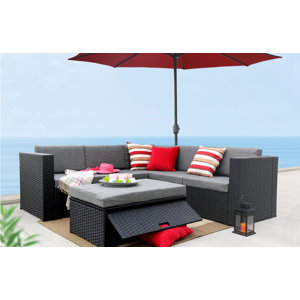Jordin 4 Piece Sectional Seating Group with Cushion