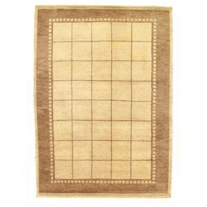Gabbeh Hand-Knotted Wool Gold Area Rug