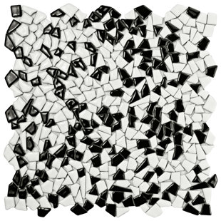 Mosaic Black And White Tile Wayfair Mareado Ceramic Mosaic Tile In Black White