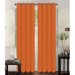 Christina Solid Semi-Sheer Grommet Curtain Panels (Set of 2)