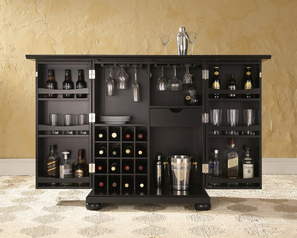 Darby Home Co Pottstown Expandable Bar with Wine Storage & Reviews Wayfair