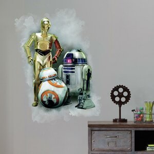 Star Wars VII R2D2/C3PO/BB-8 Peel and Stick Giant Wall Decal