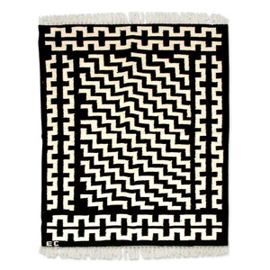 Hand Woven Black/White Area Rug