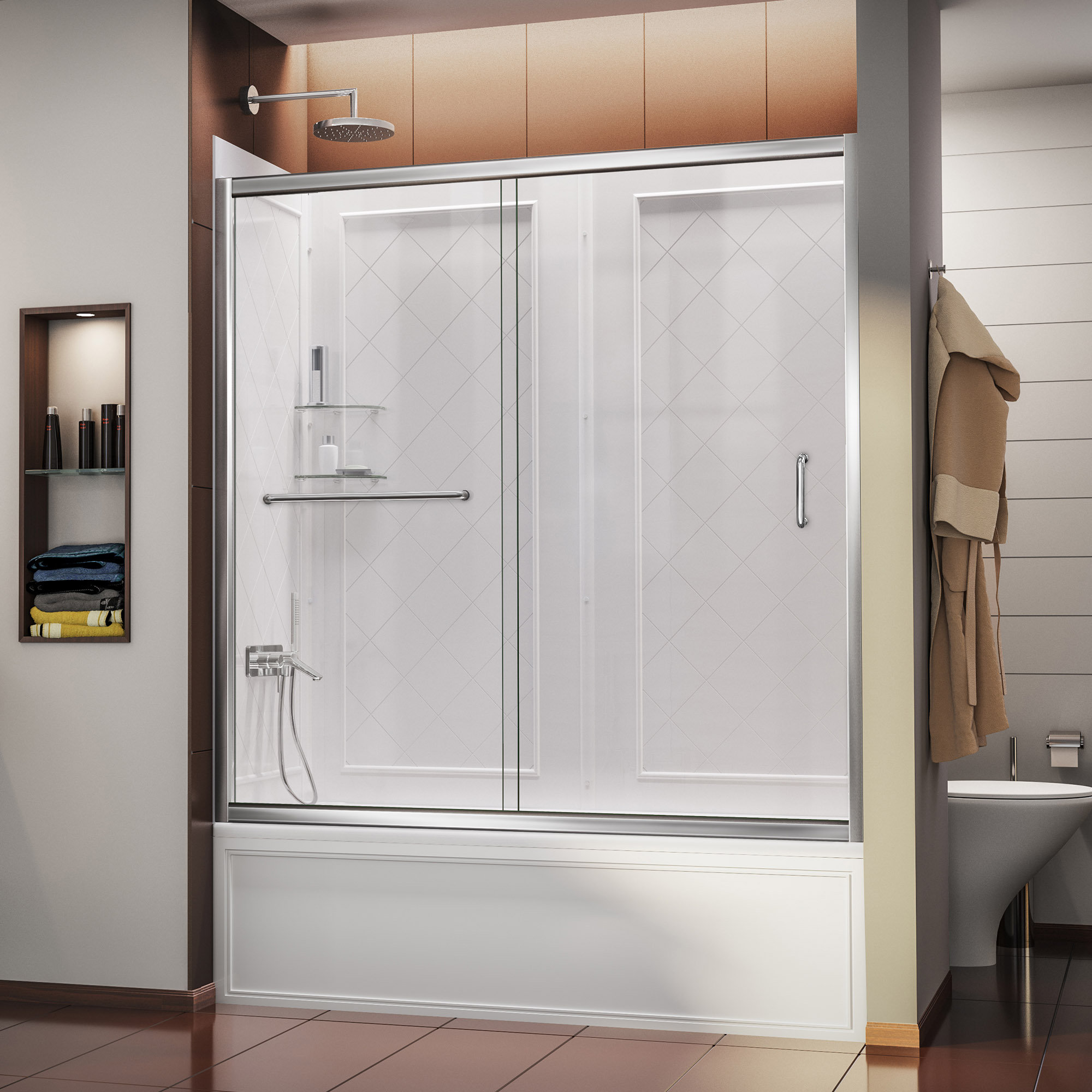 Dreamline Infinity Z 28 X 60 Rectangle Sliding Tub Enclosure Wayfair