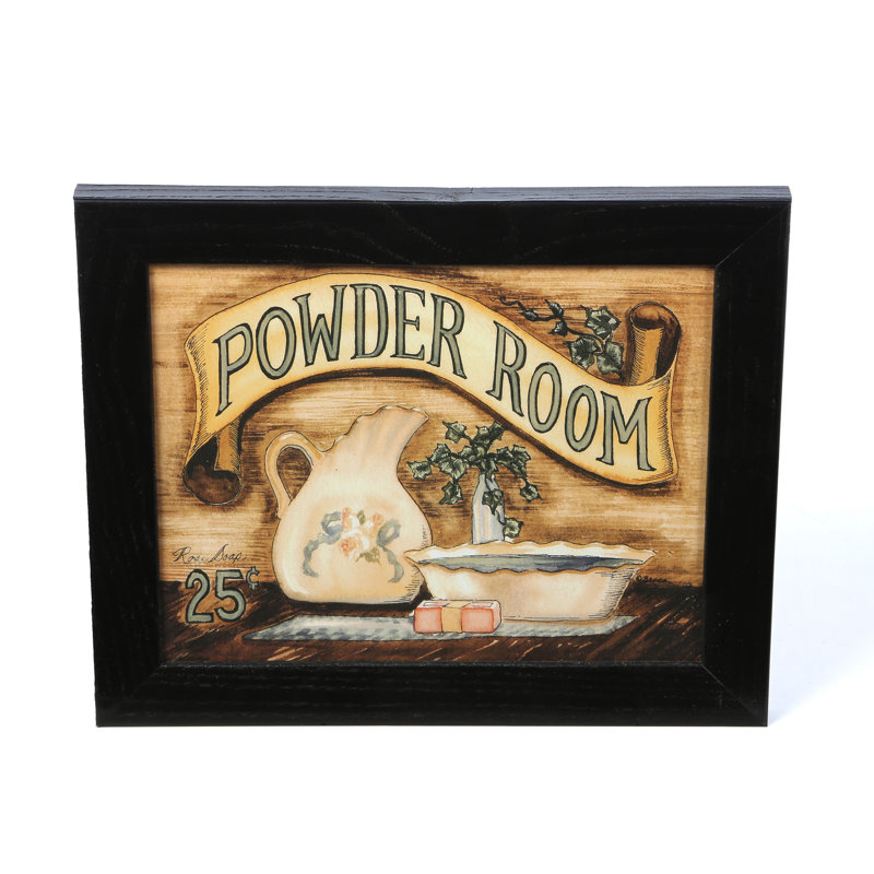 Charlton Home Powder Room Framed Graphic Art & Reviews Wayfair