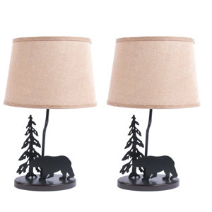 Metal Burlap Shade Bear 18.5