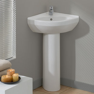 Pee Pedestal Sink Wayfair Pee Vitreous China 23 Pedestal Bathroom Sink With Overflow