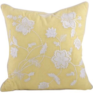 Laverna Embroided Floral Cotton Throw Pillow