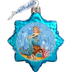 Keepsake Mermaid Coastal Glass Ornament