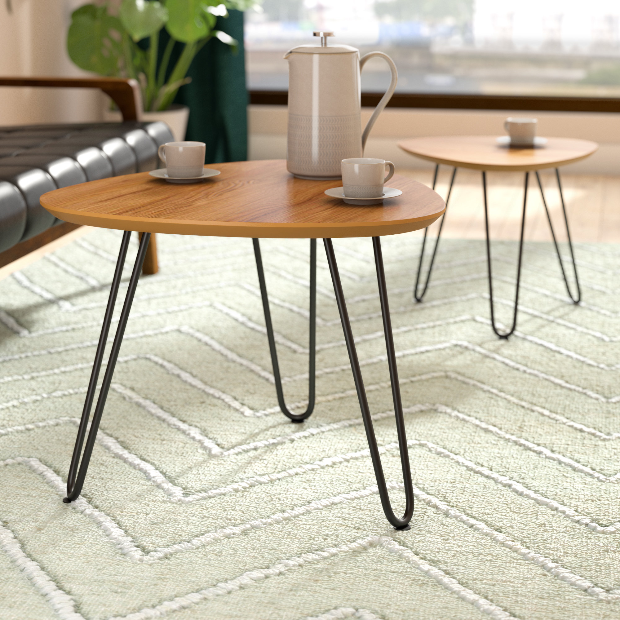 Hairpin Legs Coffee Table Wayfair Labarge Hairpin Leg Wood 2 Piece Coffee Table Set