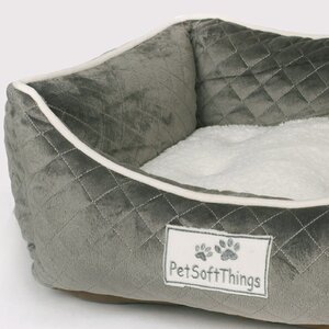 Microplush Quilted Dog Bed with Removable Pillow