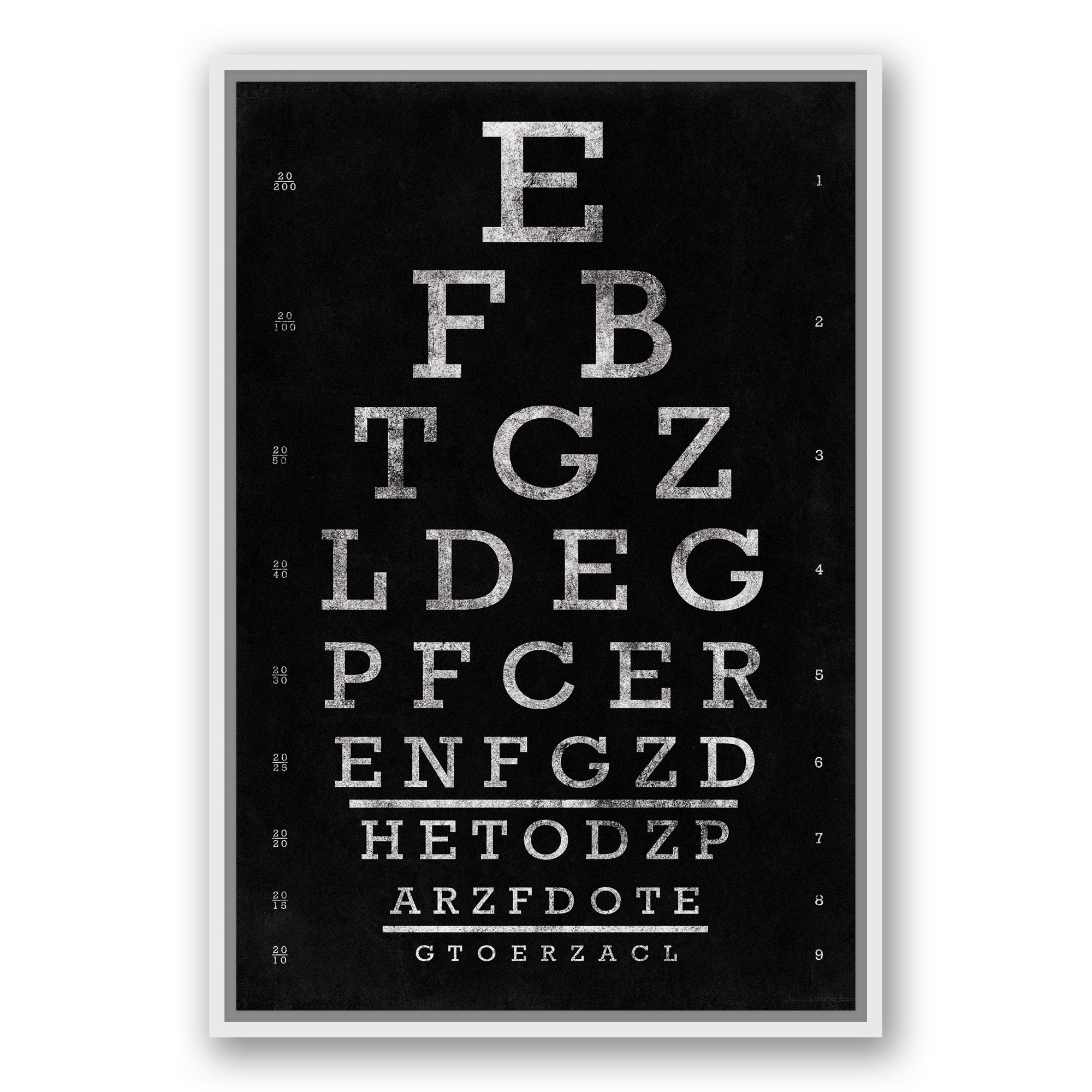 Williston Forge Vintage Eye Chart Framed Textual Art On Canvas Williston Forge Vintage Eye Chart Framed Textual Art On Canvas Wayfair
