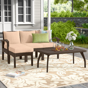 Arison 5 Piece Outdoor Deep Seating Group With Cushion
