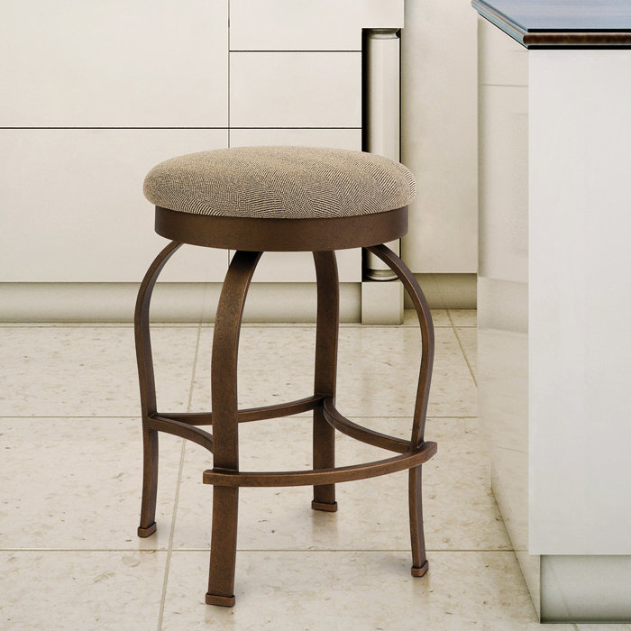 Taylor Grey Home Hilton 30 Counter Height Metal Swivel Backless Barstool In Milan 82004 Fabric And Copper Bisque Finish Taylor Grey Home Hilton 30 Counter Height Metal Swivel Backless Barstool In Milan 82004 Fabric And Copper Bisque Finish