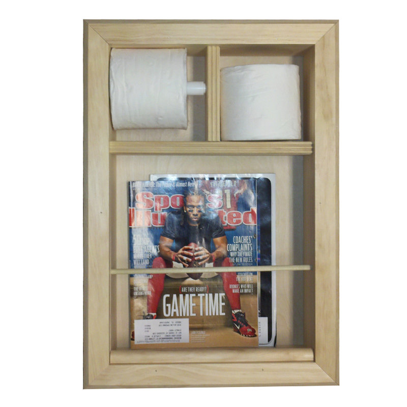 Wg Wood Products Wall Mounted Magazine Rack And Toilet Paper Holder Wall Mounted Magazine Rack And Toilet Paper Holder