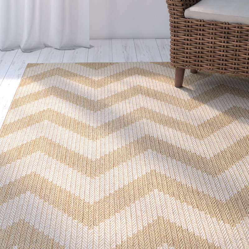 Breakwater Bay Eisenhower Chevron Natural Indoor/Outdoor Area Rug ... Breakwater Bay Eisenhower Chevron Natural Indoor/Outdoor Area Rug ...