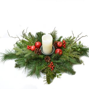 Holiday Pine and Apple Candelabrum