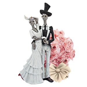 Bride and Doom Married Skeleton Couple Statue