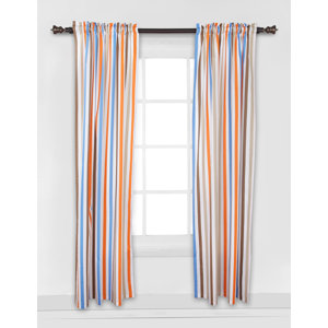 Mod Sports Stripes Rod Pocket Single Curtain Panel