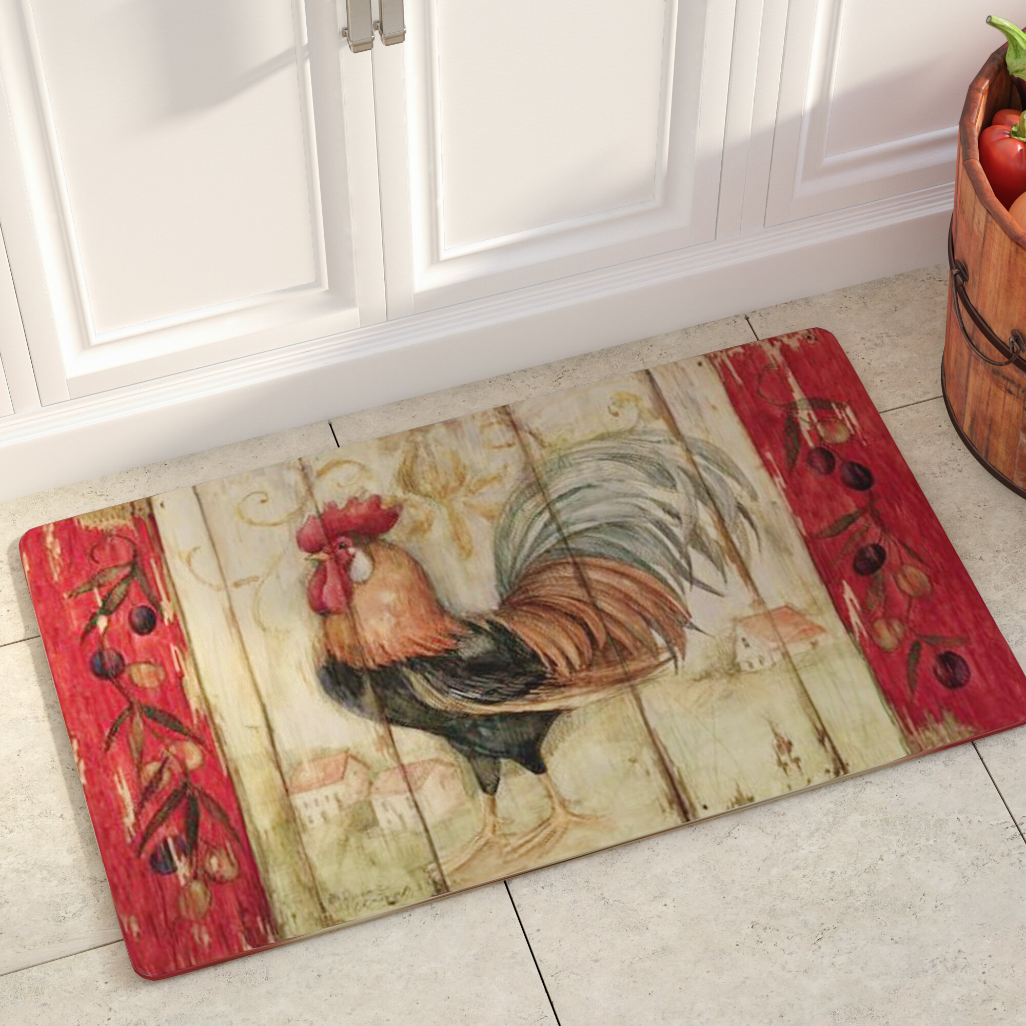 August Grove Cerisier Rooster Comfort Kitchen Mat Reviews Wayfair