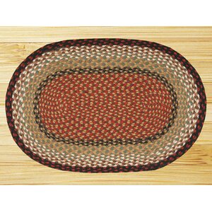 Braided Burgundy/Mustard Area Rug