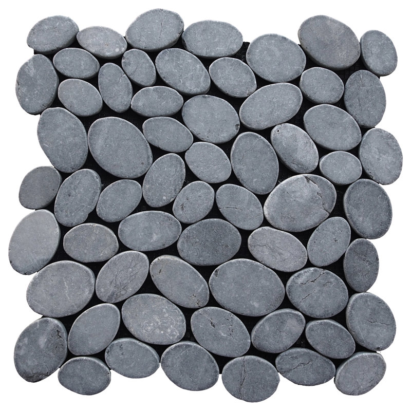 Pebble Tile Coin Random Sized Natural Stone In Grey Coin Random Sized Natural Stone Pebble Tile In Grey