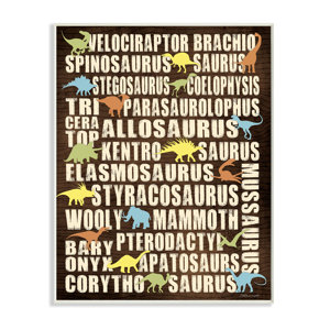 Stella Dinosaurs Typography Chart Wall Plaque