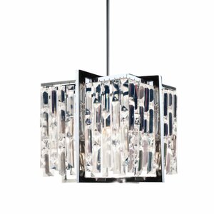 Faunia 4-Light Steel/Crystal Chandelier