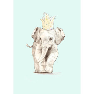 Party Elephant by Anna Burnett Painting Print on Wrapped Canvas