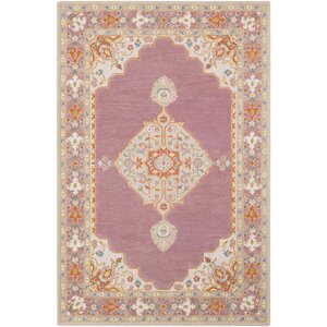 Edgerly Hand Tufted Wool Mauve Area Rug