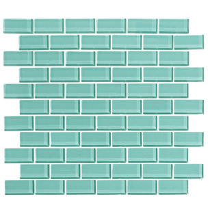 Teal Gl Subway Tile Wayfair 2 X 1 Gl Subway Tile In Bermuda Blue