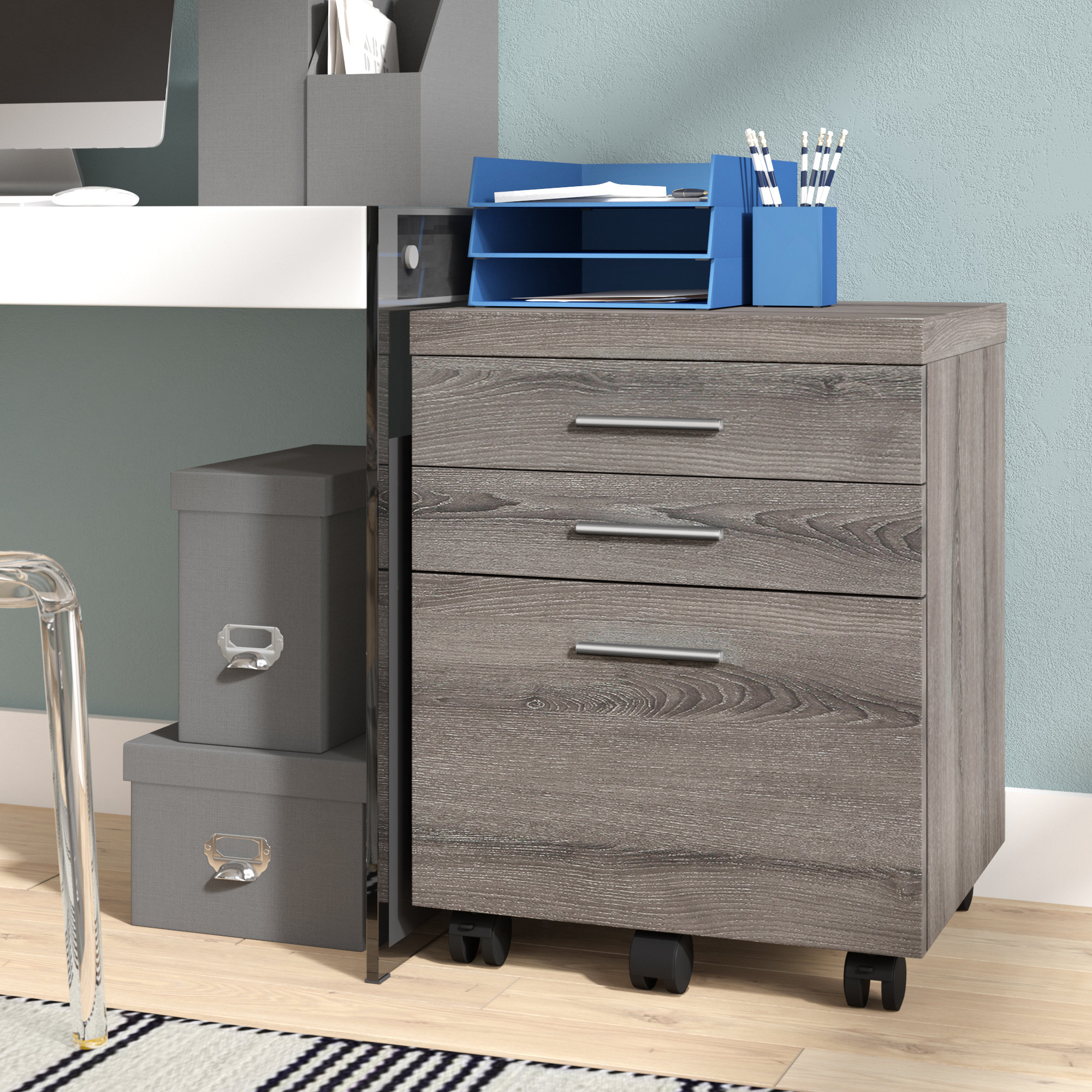 Brayden Studio Canipe 3 Drawer Mobile Lateral File Reviews Wayfair