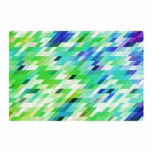Dawid Roc Colorful Summer Geometric Abstract Green Area Rug