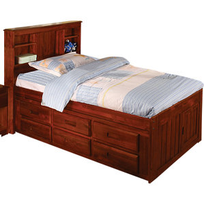 Kaitlyn Captain Twin Storage Bookcase Bed with Trundle by Viv + Rae