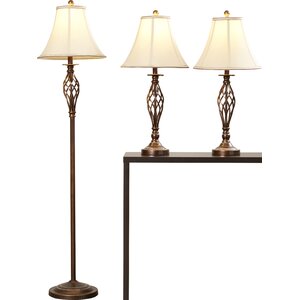 Ignatius 3 Piece Table Lamp and Floor Lamp Set