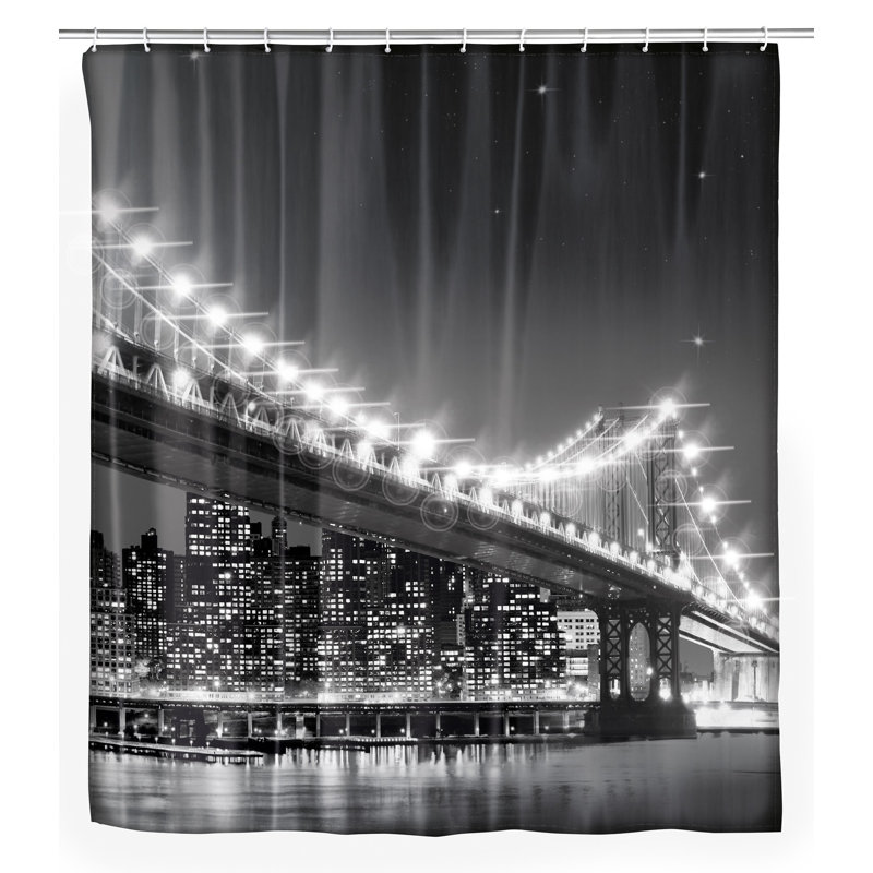 Wenko Inc Brooklyn Bridge Led Shower Curtain Reviews Wayfair Brooklyn Bridge Led Shower Curtain