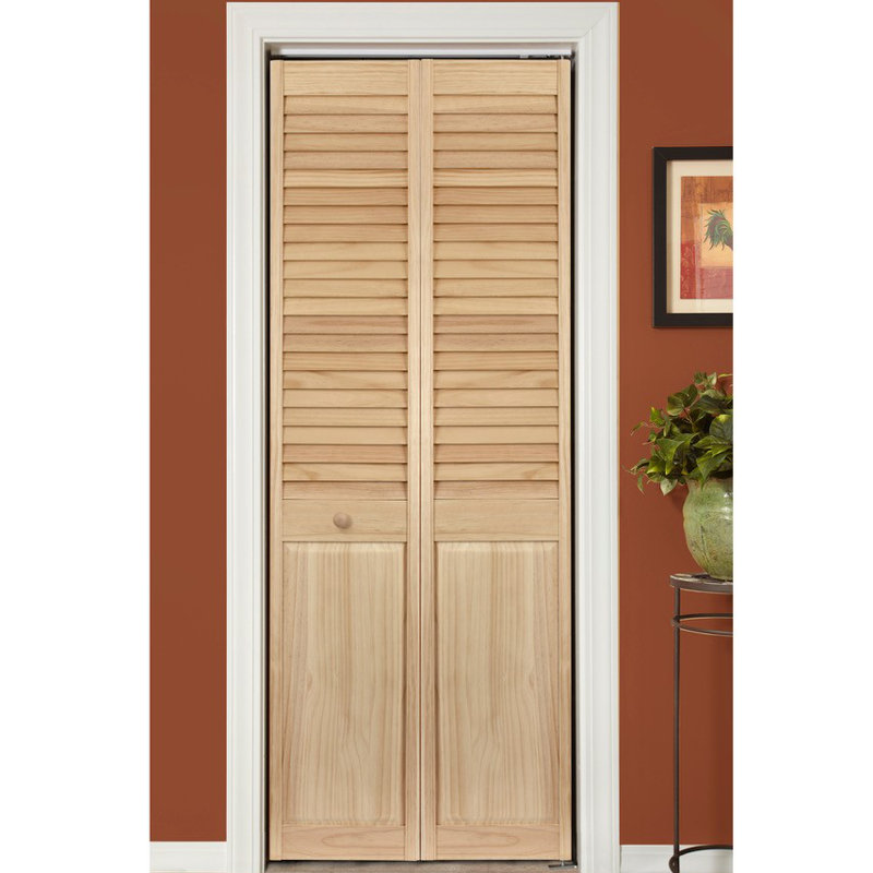 Home Fashion Technologies Solid Wood Louvered Radiata Pine Bi Fold Solid Wood Louvered Radiata Pine Bi Fold Door