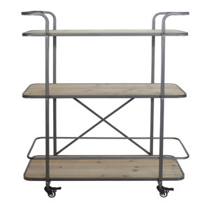 Micheala 3 Tier Wood Shelf Bar Cart by 17 Stories