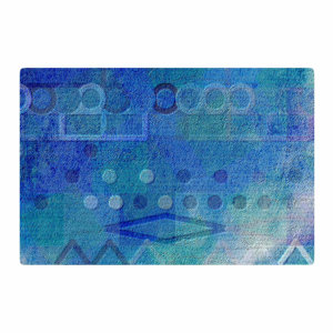 Mimulux Patricia No Hieroglyphic Digital Abstract Blue Area Rug
