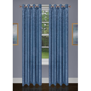 Mui Jacquard Nature/Floral Room Darkening Grommet Curtain Panels (Set of 2)