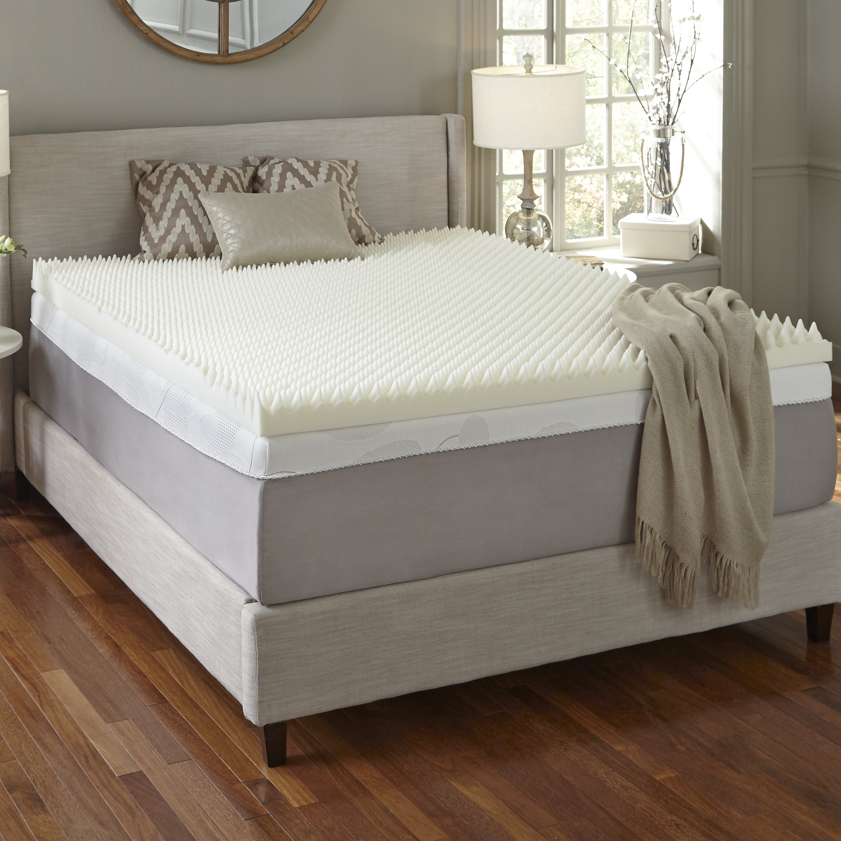 Comfort Revolution Convoluted 3 Memory Foam Mattress Topper Wayfair
